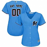 Women Customized Blue Baseball Alternate Miami Marlins Cool Base Jersey,baseball caps,new era cap wholesale,wholesale hats